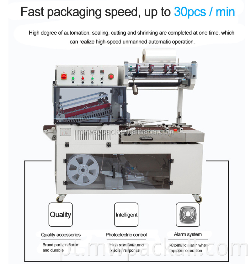 Nova máquina de embalagem retrátil tipo automática compacta projetada máquina de embalagem retrátil POF para venda imperdível